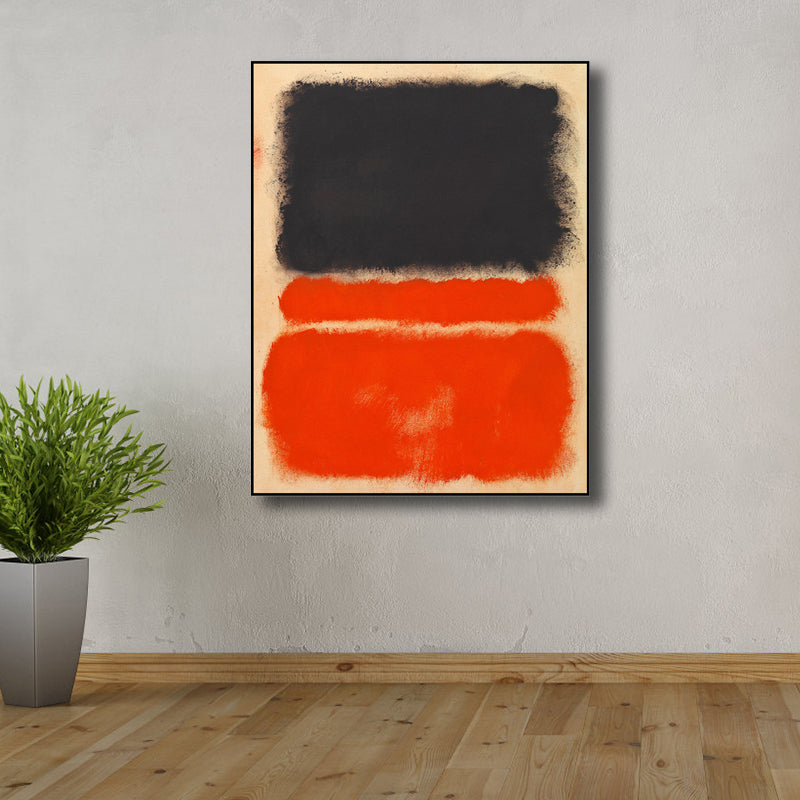Light Color Hand Printed Canvas Textured Abstract Expressionism House Interior Painting - Clearhalo - 'Arts' - 'Canvas Art' - 1808830