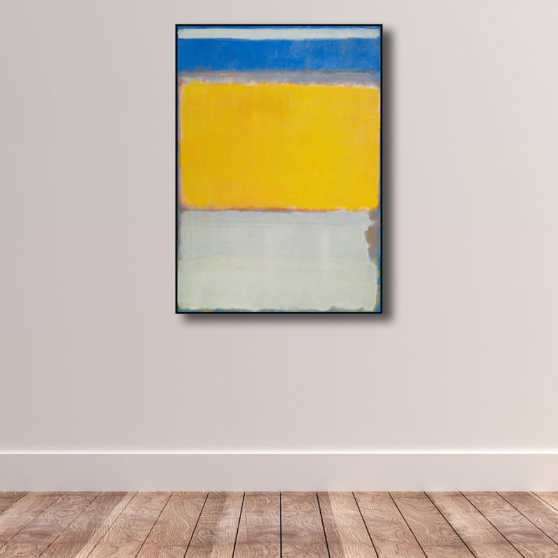 Light Color Hand Printed Canvas Textured Abstract Expressionism House Interior Painting - Clearhalo - 'Arts' - 'Canvas Art' - 1808834