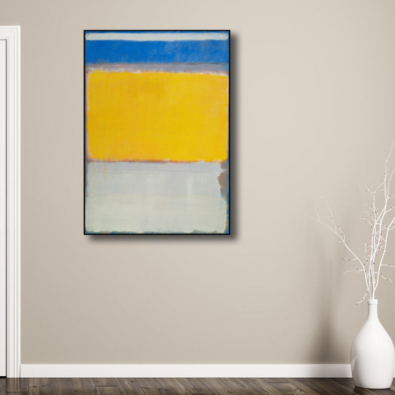 Light Color Hand Printed Canvas Textured Abstract Expressionism House Interior Painting - Clearhalo - 'Arts' - 'Canvas Art' - 1808835