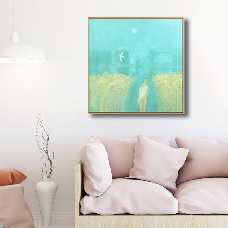 Textured Farm Field Painting Canvas Print Rustic Wall Art Decor for House Interior Clearhalo 'Art Gallery' 'Canvas Art' 'Country Art Gallery' 'French Country' 'Rustic' Arts' 1809109