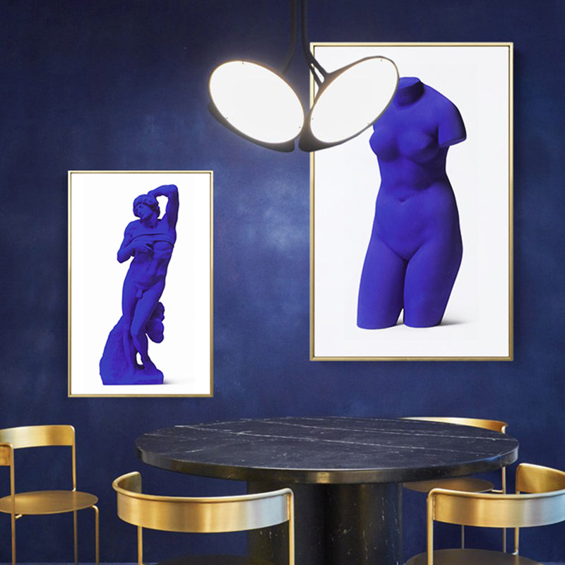 Photo Printed Nude Sculpture Canvas Dark Color Modern Wall Art for House Interior