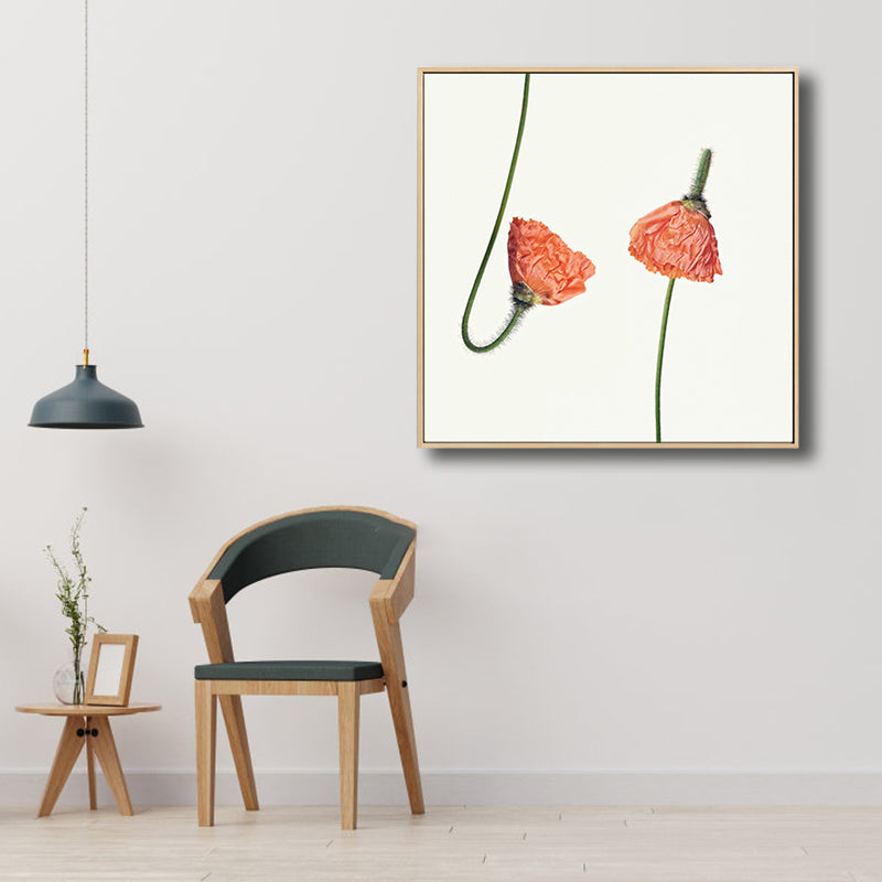 Rural Blossoming Flower Canvas Print Soft Color Textured Wall Art for Sitting Room Pink Clearhalo 'Art Gallery' 'Canvas Art' 'Country Art Gallery' 'French Country' 'Rustic' Arts' 1809378