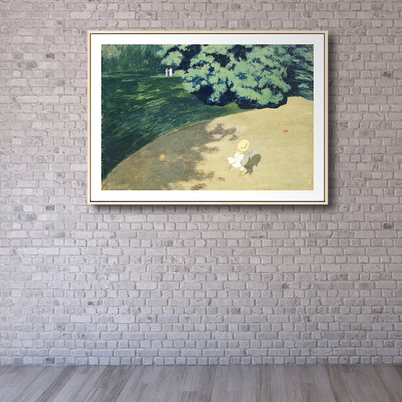 Park Scenery Wall Art Rustic Sunny Spring Canvas Print in Pastel Color for Living Room Clearhalo 'Art Gallery' 'Canvas Art' 'Country Art Gallery' 'French Country' 'Rustic' Arts' 1809808