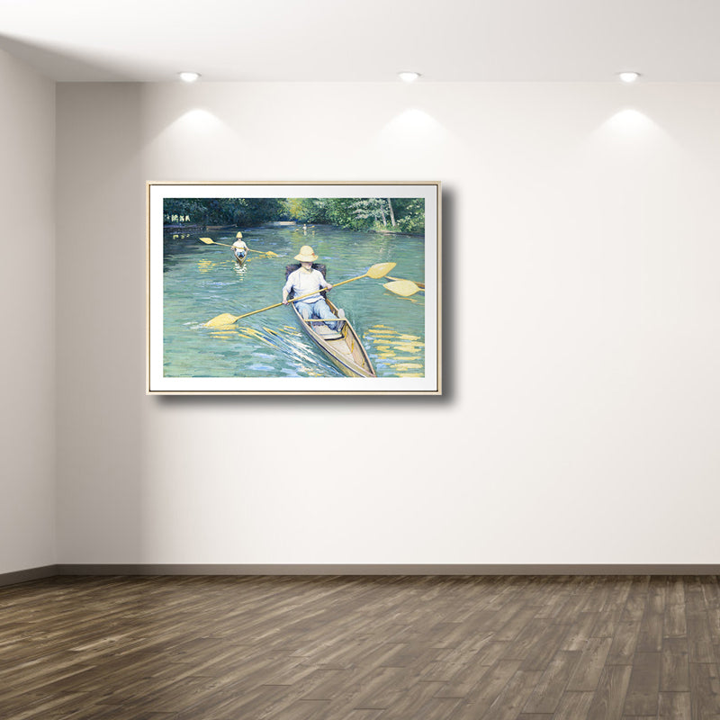 Park Scenery Wall Art Rustic Sunny Spring Canvas Print in Pastel Color for Living Room Clearhalo 'Art Gallery' 'Canvas Art' 'Country Art Gallery' 'French Country' 'Rustic' Arts' 1809814