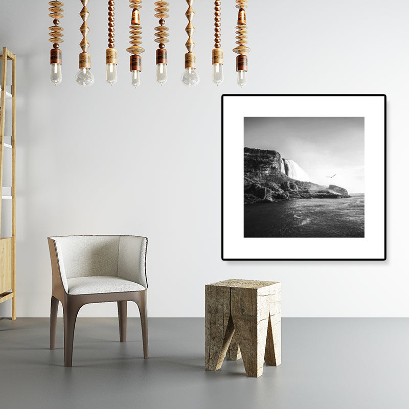 Textured Bridge Wall Art Decor Modern Nostalgic Scenery Canvas Print in Dark Color Clearhalo 'Arts' 'Canvas Art' 1809964