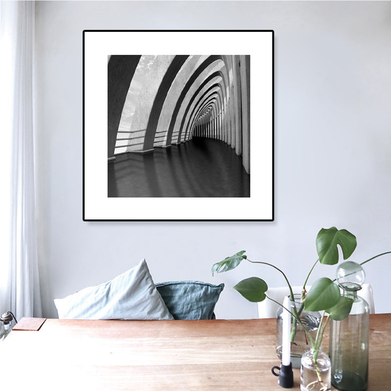 Photograph Architecture Wall Art Print in Dark Color Canvas Wall Decor, Textured Clearhalo 'Art Gallery' 'Canvas Art' 'Contemporary Art Gallery' 'Modern' Arts' 1810225
