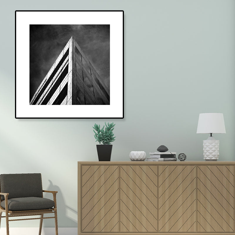 Photograph Architecture Wall Art Print in Dark Color Canvas Wall Decor, Textured Clearhalo 'Art Gallery' 'Canvas Art' 'Contemporary Art Gallery' 'Modern' Arts' 1810228