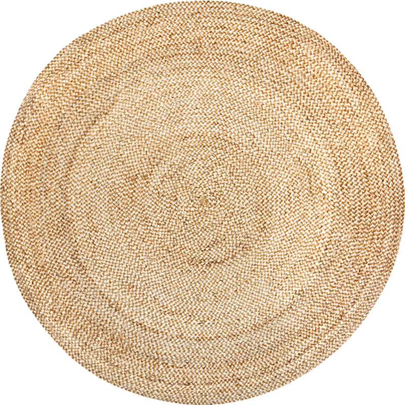 Khaki Plain Rug Jute Rural Rug Washable Anti-Slip Pet Friendly Area Rug for Living Room Clearhalo 'Area Rug' 'Rug' 1810507