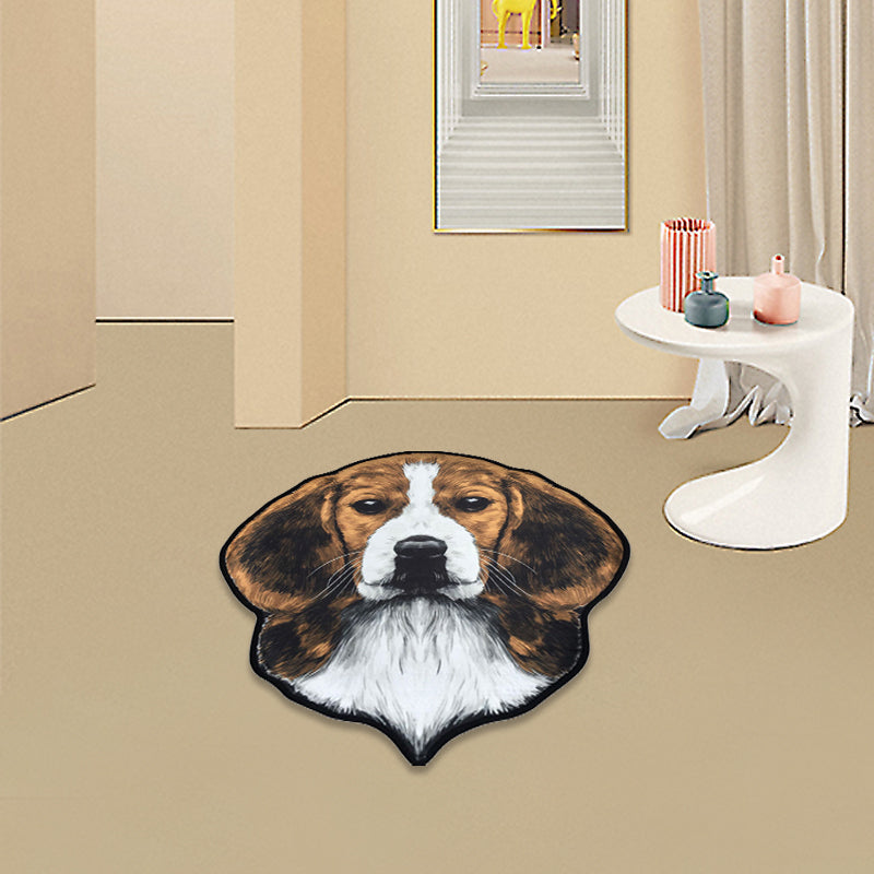 Creative Brown Contemporary Rug Polyester Dog Pattern Rug Washable Pet Friendly Non-Slip Carpet for Nursery Clearhalo 'Area Rug' 'Rug' 1810707