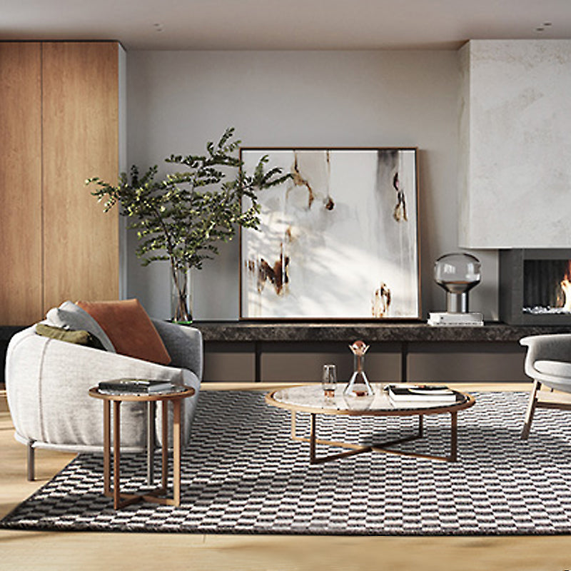 Countryside Checked Pattern Rug Brown and Black Sisal Rug Non-Slip Backing Washable Pet Friendly Carpet for Home Clearhalo 'Area Rug' 'Rug' 1810763