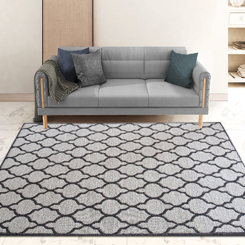 Brown Geometric Ogee Pattern Rug Jute Rural Rug Washable Anti-Slip Pet Friendly Area Rug for Living Room Light Brown Clearhalo 'Area Rug' 'Rug' 1810795