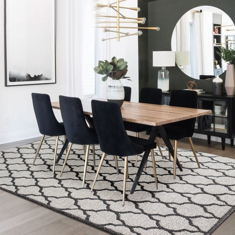 Brown Geometric Ogee Pattern Rug Jute Rural Rug Washable Anti-Slip Pet Friendly Area Rug for Living Room Clearhalo 'Area Rug' 'Rug' 1810796