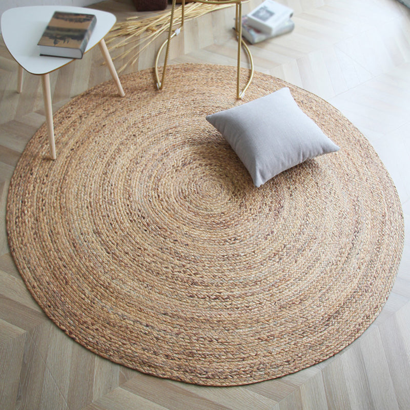 Brown Plain Rug Jute Countryside Rug Washable Pet Friendly Reversible Carpet for Living Room Brown Clearhalo 'Area Rug' 'Rug' 1810800