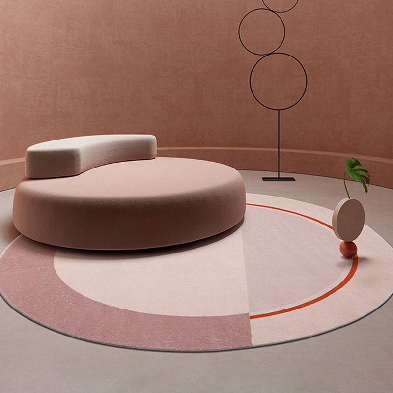 Creative Abstract Rug Red and Pink Modernism Rug Polyester Pet Friendly Washable Non-Slip Area Rug for Bedroom Clearhalo 'Area Rug' 'Rug' 1810927