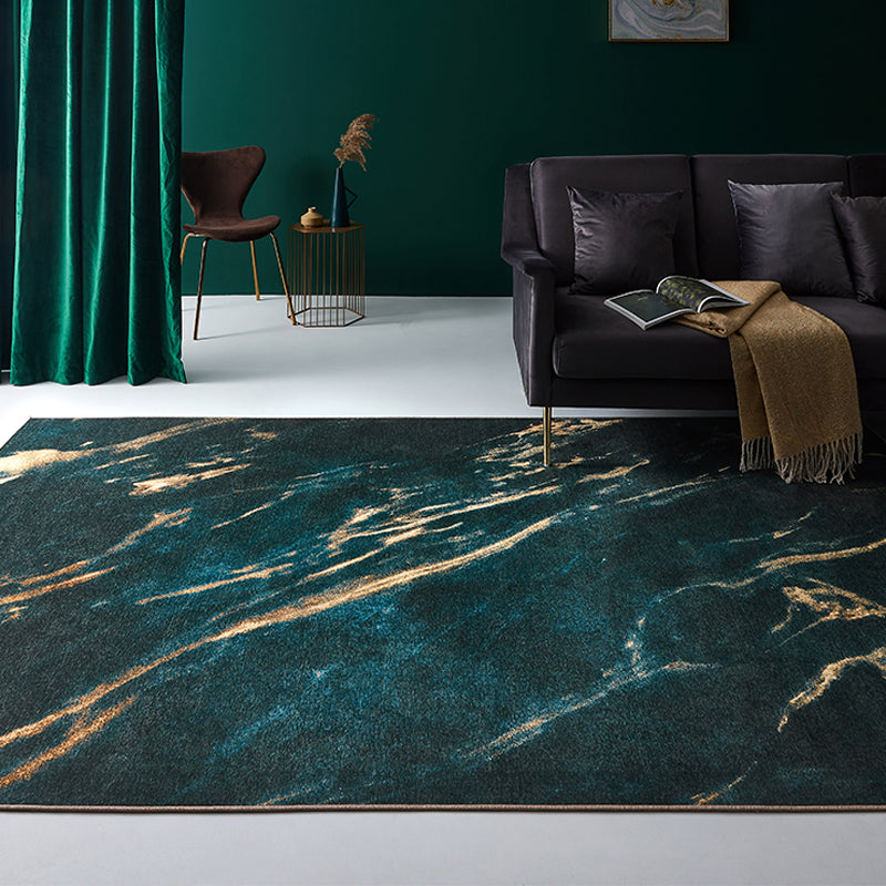 Creative Abstract Rug Green and Blue Modernism Rug Polyester Pet Friendly Washable Non-Slip Area Rug for Bedroom Blackish Green 4'7" x 6'7" Clearhalo 'Area Rug' 'Rug' 1810969
