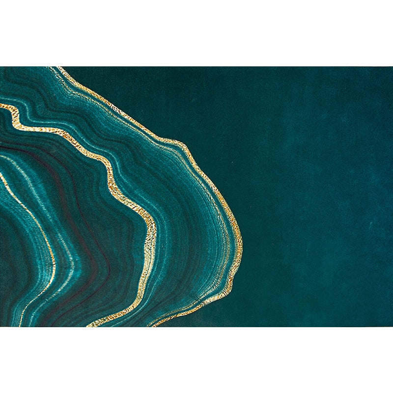 Creative Abstract Rug Green and Blue Modernism Rug Polyester Pet Friendly Washable Non-Slip Area Rug for Bedroom Clearhalo 'Area Rug' 'Rug' 1810974