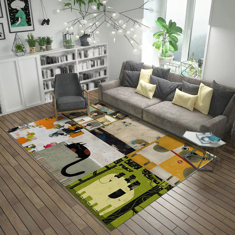 Multicolor Abstract Rug Polyester Industrial Rug Pet Friendly Washable Non-Slip Area Rug for Living Room Clearhalo 'Area Rug' 'Rug' 1811070
