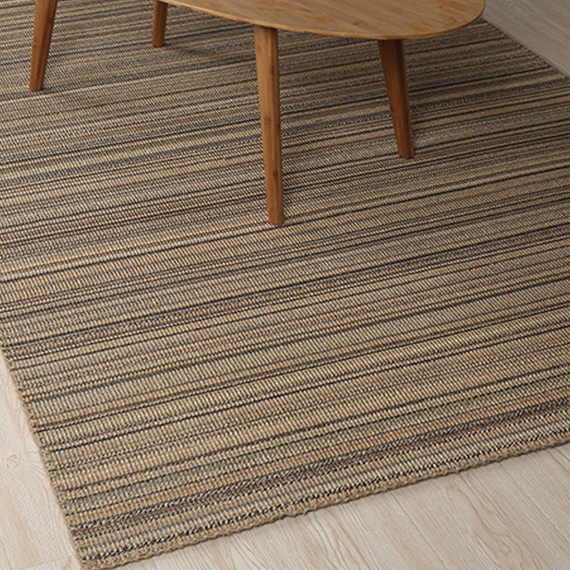 Brown Living Room Rug Countryside Striped Pattern Rug Jute Washable Anti-Slip Backing Pet Friendly Carpet Brown Clearhalo 'Area Rug' 'Rug' 1811280