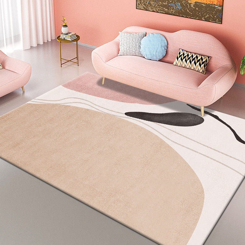 Multicolor Bedroom Rug Contemporary Colorblock Rug Polyester Washable Anti-Slip Backing Pet Friendly Carpet Light Brown Clearhalo 'Area Rug' 'Rug' 1811392