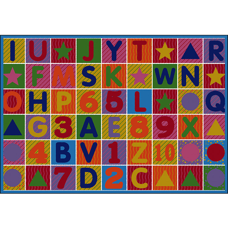 Multicolor Letter Pattern Rug Polyester Kids Rug Pet Friendly Washable Non-Slip Area Rug for Bedroom Clearhalo 'Area Rug' 'Rug' 1811516