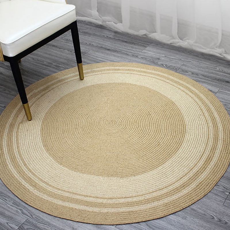 Brown Bedroom Rug Rustic Circles Pattern Rug Sisal Washable Anti-Slip Backing Pet Friendly Carpet Clearhalo 'Area Rug' 'Rug' 1811653