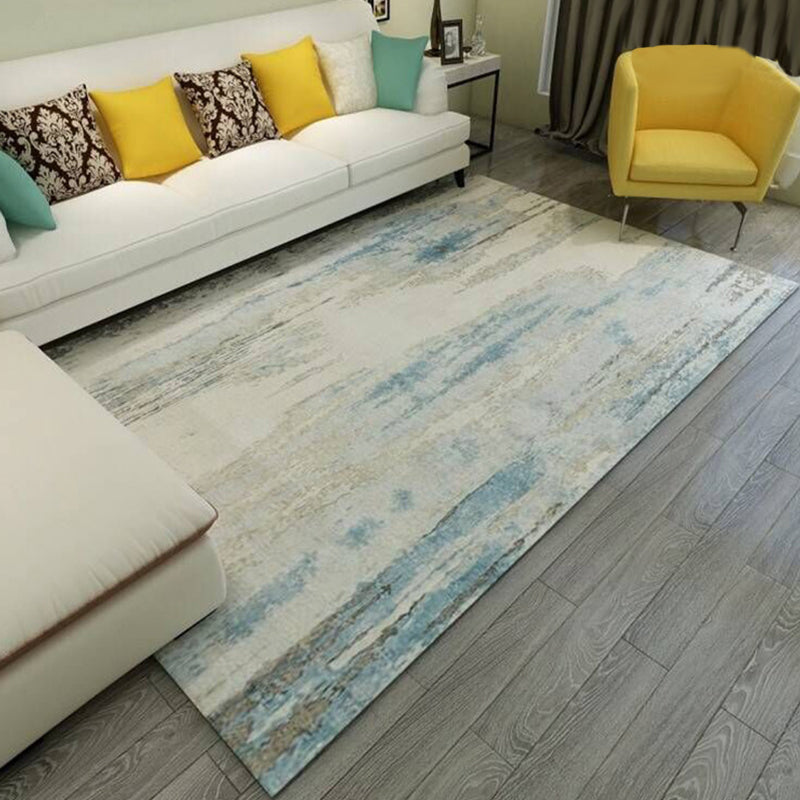 Multicolor Bedroom Rug Industrial Abstract Rug Polyester Washable Anti-Slip Backing Pet Friendly Carpet Light Blue Clearhalo 'Area Rug' 'Rug' 1811719