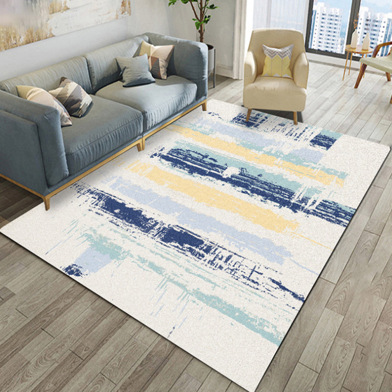 Multicolor Abstract Rug Polyester Industrial Rug Pet Friendly Washable Non-Slip Area Rug for Bedroom Dark Blue Clearhalo 'Area Rug' 'Rug' 1811762