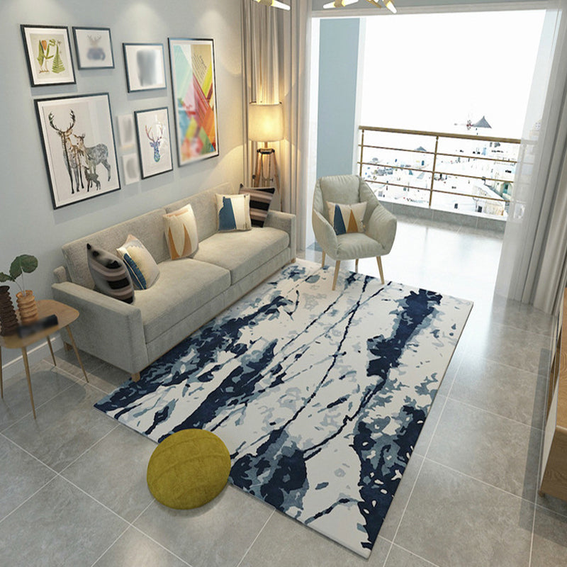 Multicolor Living Room Rug Industrial Watercolor Pattern Rug Polyester Washable Anti-Slip Backing Pet Friendly Carpet Dark Blue Clearhalo 'Area Rug' 'Rug' 1812177