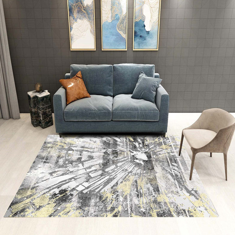 Multicolor Living Room Rug Industrial Abstract Rug Polyester Washable Anti-Slip Backing Pet Friendly Carpet Dark Gray Clearhalo 'Area Rug' 'Rug' 1812213
