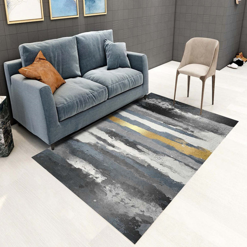 Multicolor Living Room Rug Industrial Abstract Rug Polyester Washable Anti-Slip Backing Pet Friendly Carpet Gloss Black Clearhalo 'Area Rug' 'Rug' 1812220
