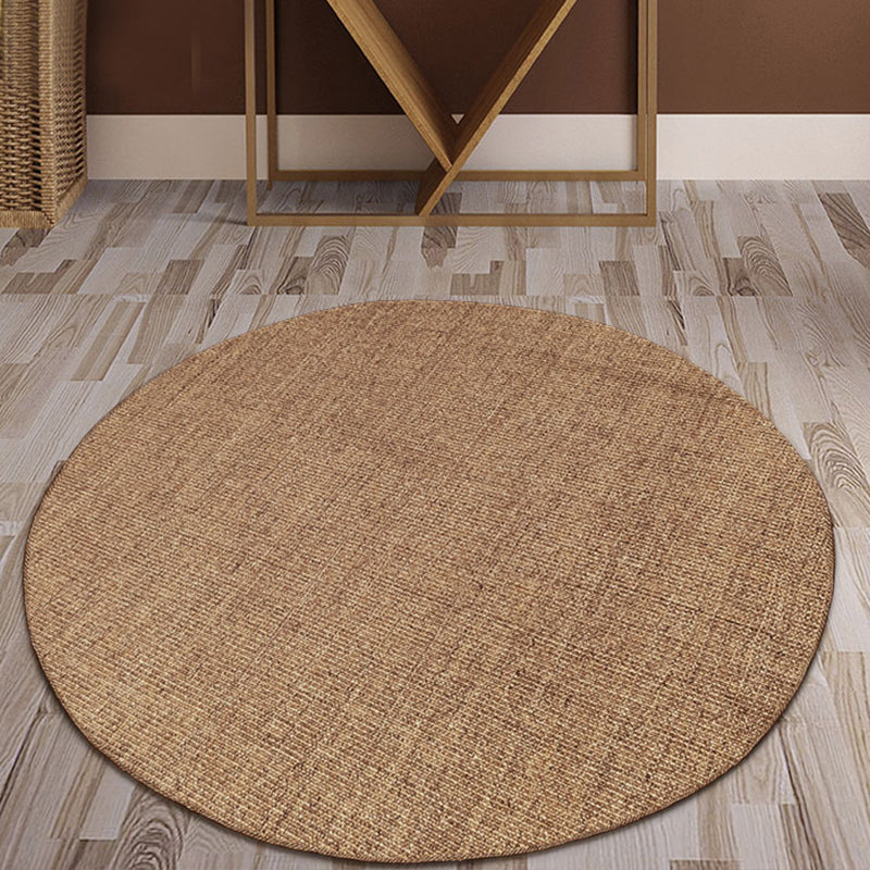 Brown Living Room Rug Rustic Circles Pattern Rug Sisal Washable Anti-Slip Backing Pet Friendly Carpet Brown Clearhalo 'Area Rug' 'Rug' 1812245