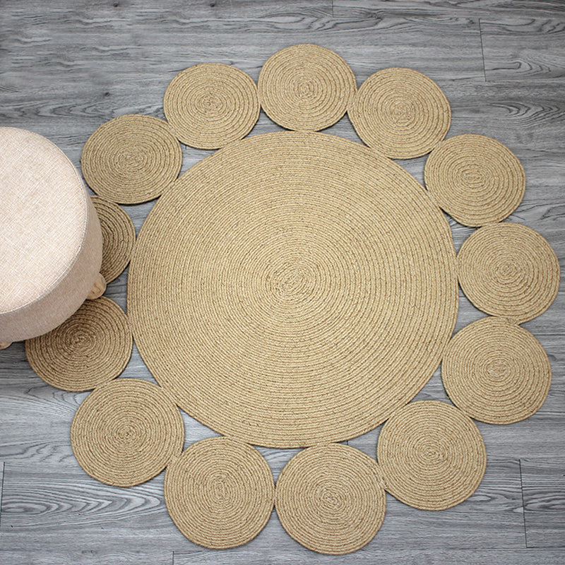 Countryside Solid Color Rug Khaki Jute Rug Non-Slip Pet Friendly Washable Are Rug for Study Brown Clearhalo 'Area Rug' 'Rug' 1812305