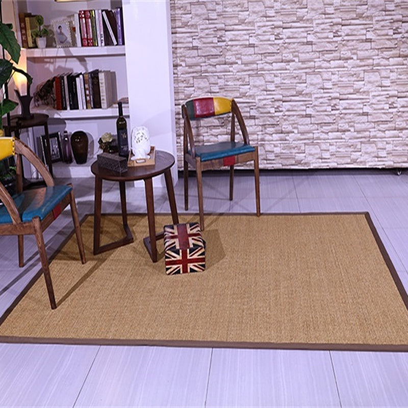 Brown Solid Color Rug Sisal Rural Rug Pet Friendly Washable Non-Slip Area Rug for Bedroom Brown Clearhalo 'Area Rug' 'Rug' 1812314
