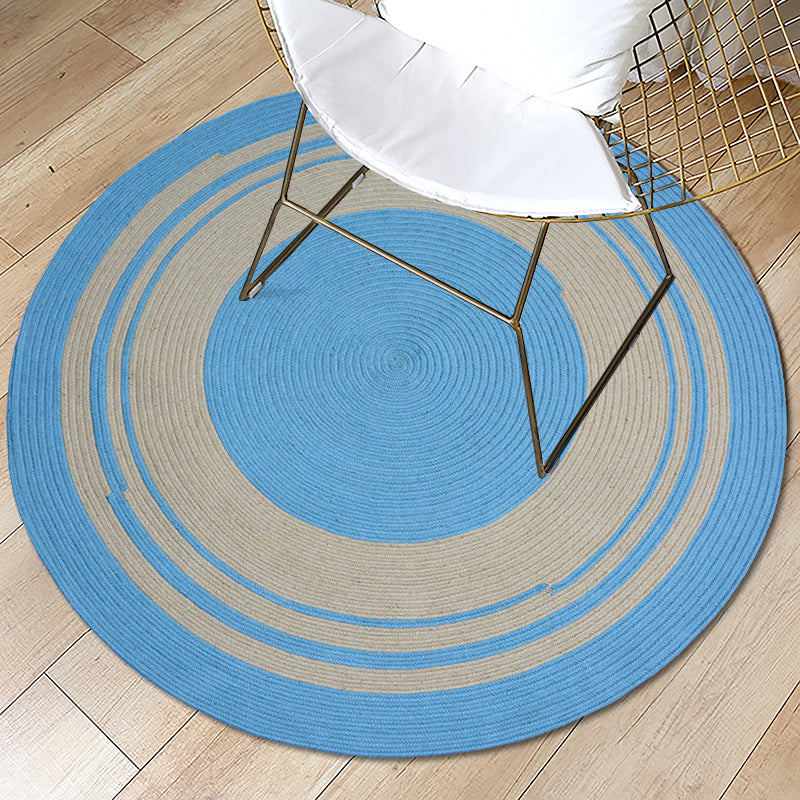 Geometric Circle Pattern Rug Sisal Rural Rug Pet Friendly Washable Non-Slip Area Rug for Bedroom Blue Clearhalo 'Area Rug' 'Rug' 1812346