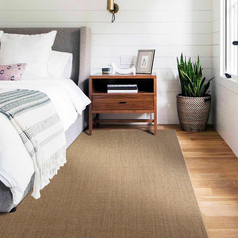 Brown Living Room Rug Rustic Solid Color Rug Sisal Washable Anti-Slip Backing Pet Friendly Carpet Clearhalo 'Area Rug' 'Rug' 1812350