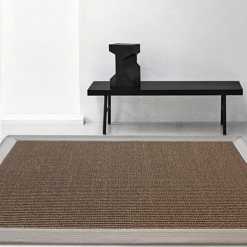 Casual Plain Rug Brown and Blue Rural Rug Jute Pet Friendly Washable Non-Slip Area Rug for Decoration Brown Clearhalo 'Area Rug' 'Rug' 1812386