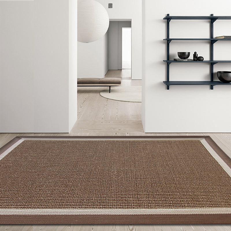 Casual Plain Rug Brown and Blue Rural Rug Jute Pet Friendly Washable Non-Slip Area Rug for Decoration Dark Brown Clearhalo 'Area Rug' 'Rug' 1812387