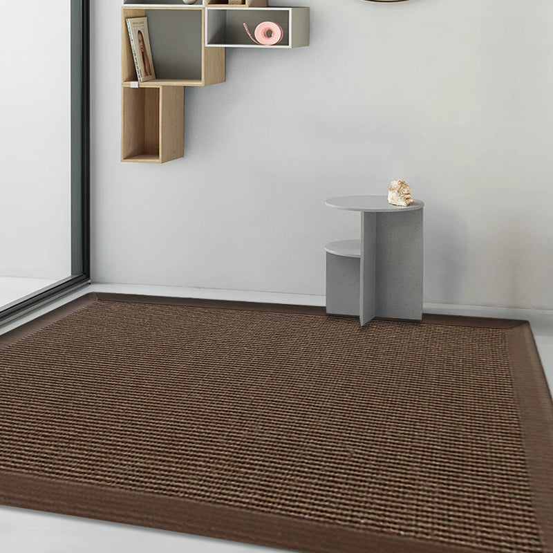 Casual Plain Rug Brown and Blue Rural Rug Jute Pet Friendly Washable Non-Slip Area Rug for Decoration Brown 2' x 3'3" Clearhalo 'Area Rug' 'Rug' 1812389