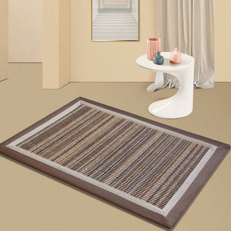 Brown Living Room Rug Rustic Striped Pattern Rug Sisal Washable Anti-Slip Backing Pet Friendly Carpet Brown Clearhalo 'Area Rug' 'Rug' 1812395