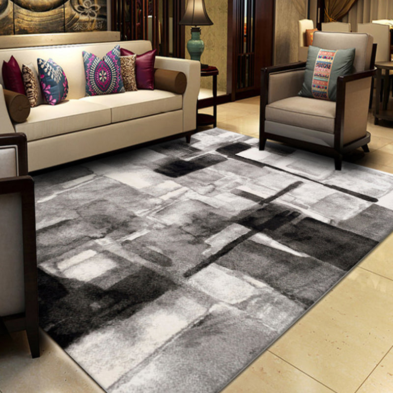 Multicolor Abstract Rug with Brushstroke Rug Polyester Industrial Rug Pet Friendly Washable Non-Slip Area Rug for Living Room Gloss Black Clearhalo 'Area Rug' 'Rug' 1812492
