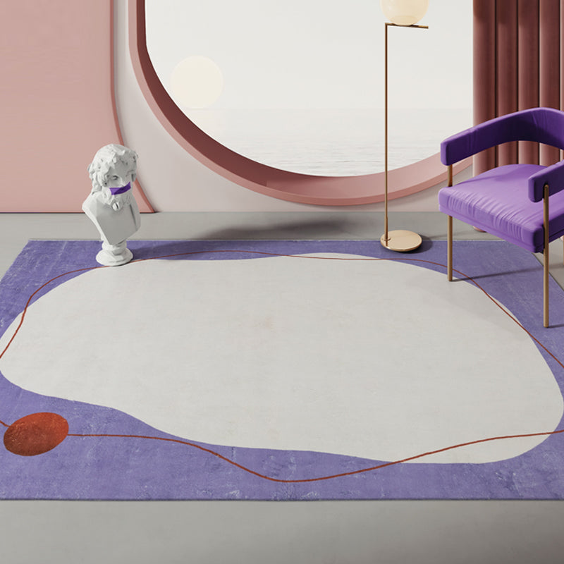 Purple and Red Colorblock Rug Polyester Modern Rug Pet Friendly Washable Non-Slip Area Rug for Living Room Purple Clearhalo 'Area Rug' 'Rug' 1812746