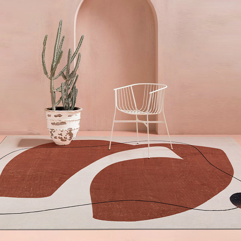 Purple and Red Colorblock Rug Polyester Modern Rug Pet Friendly Washable Non-Slip Area Rug for Living Room Red Clearhalo 'Area Rug' 'Rug' 1812751