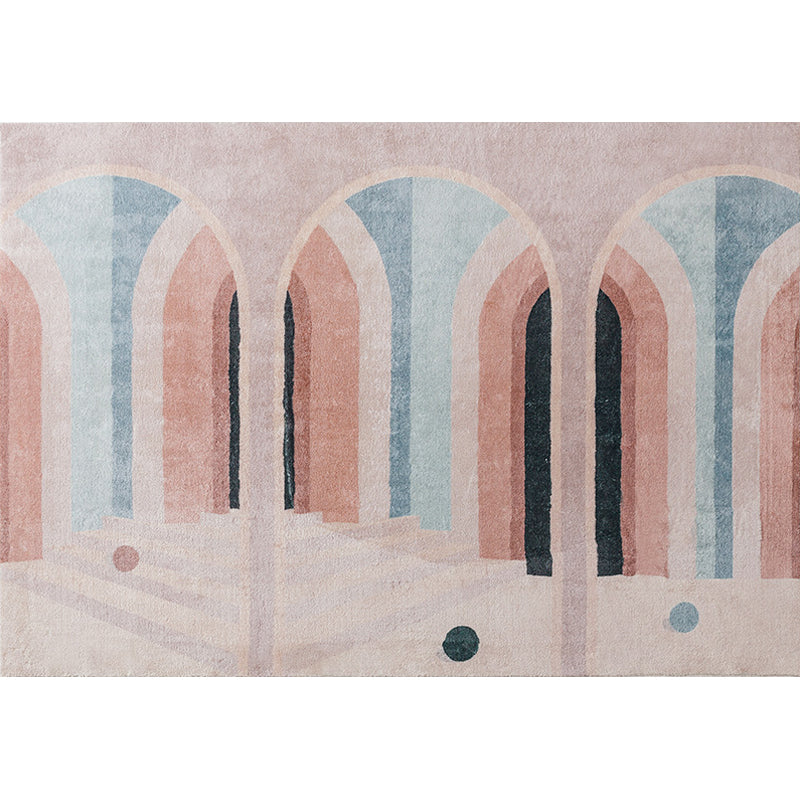 Modernist Colorblock Rug Pink and Grey Polyester Rug Non-Slip Pet Friendly Washable Area Rug for Bedroom Clearhalo 'Area Rug' 'Rug' 1812769