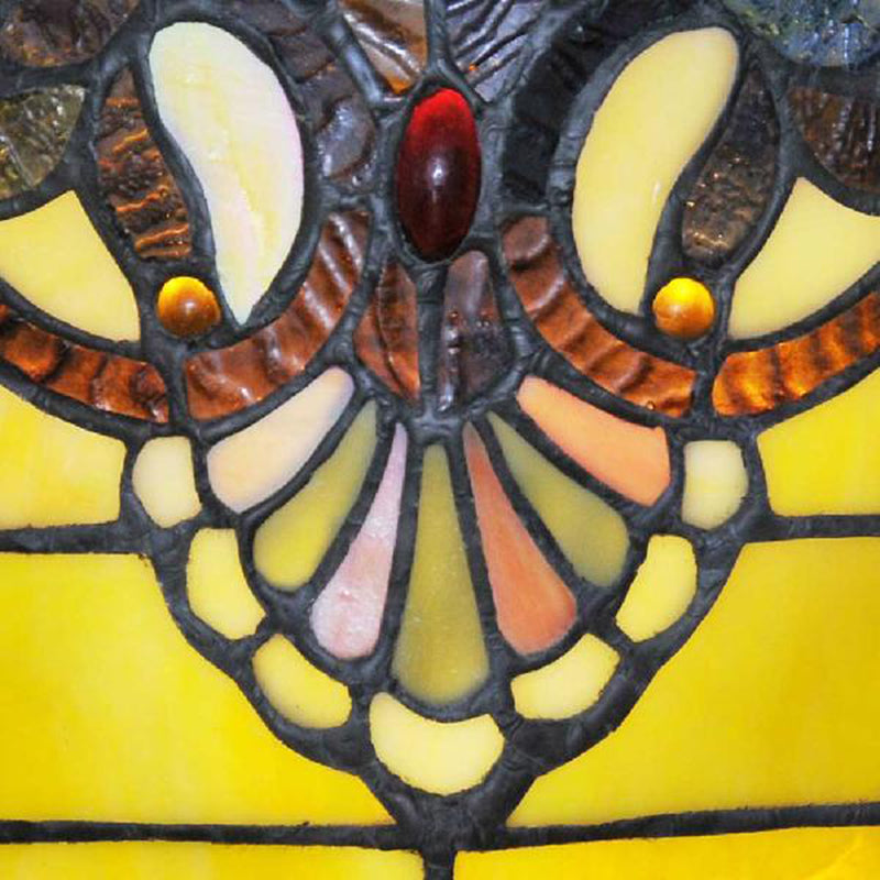 Victorian Wall Sconce Lighting with Bowl Shade Yellow Glass 1 Light Bedroom Wall Lamp Clearhalo 'Industrial' 'Middle century wall lights' 'Tiffany wall lights' 'Tiffany' 'Wall Lamps & Sconces' 'Wall Lights' Lighting' 181585