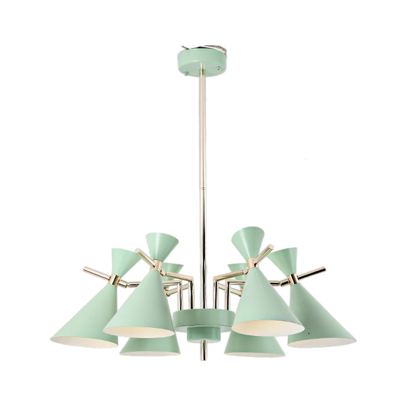 Metal Horn Shape Chandelier Six Lights Nordic Style Pendant Lamp for Girls Bedroom Clearhalo 'Ceiling Lights' 'Chandeliers' Lighting' options 182050