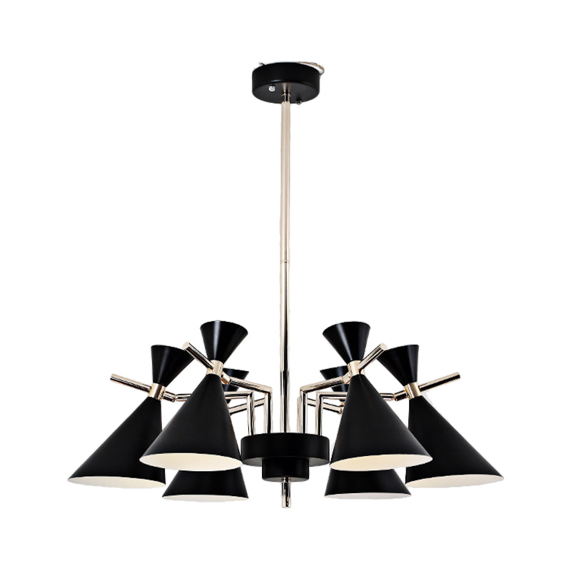Metal Horn Shape Chandelier Six Lights Nordic Style Pendant Lamp for Girls Bedroom Clearhalo 'Ceiling Lights' 'Chandeliers' Lighting' options 182054