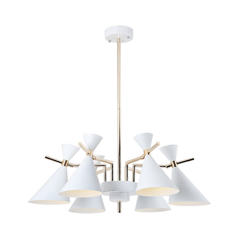 Metal Horn Shape Chandelier Six Lights Nordic Style Pendant Lamp for Girls Bedroom Clearhalo 'Ceiling Lights' 'Chandeliers' Lighting' options 182058