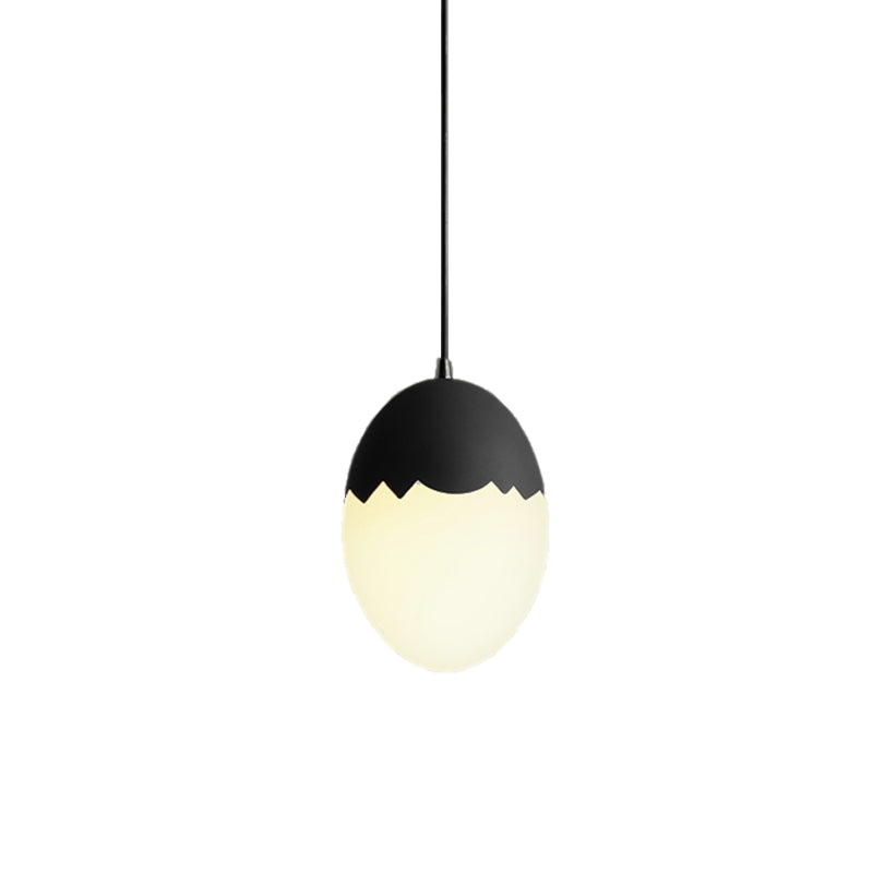 Modern Stylish Hanging Light Eggshell Acrylic Metal Suspension Light for Dining Room Clearhalo 'Ceiling Lights' 'Glass shade' 'Glass' 'Pendant Lights' 'Pendants' Lighting' 182246