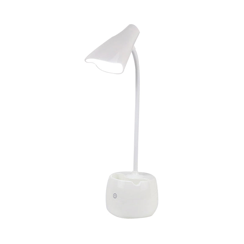 Eye-Caring Flexible Gooseneck Desk Light Pen Holder Design LED USB Charging Reading Light in Blue/Pink/White/Yellow Clearhalo 'Desk Lamps' 'Lamps' Lighting' 182591