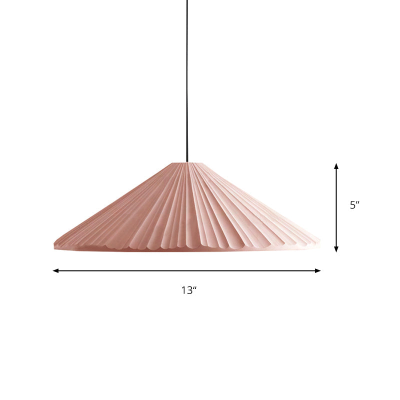 Nordic Style Fold Cone Pendant Light 1 Head Resin Hanging Light for Cafe Restaurant Clearhalo 'Ceiling Lights' 'Pendant Lights' 'Pendants' Lighting' 182679